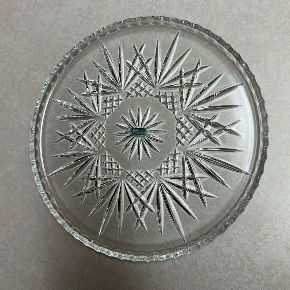 NWT! Villemont by Cristal D'Arques-Durand | Crystal Round Serving Tray